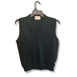 Lord Jeff " The Moors" Shetland Wool Sweater Vest | Dark Green | Medium